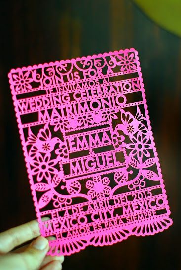 Invitaciones para una boda estilo mexicano