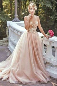 vestido de novia rosa gold