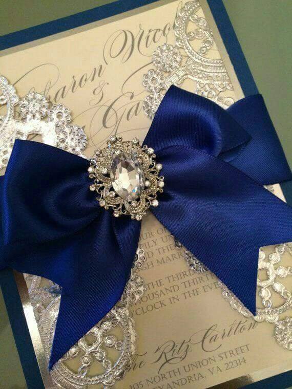invitaciones para bodas azul rey