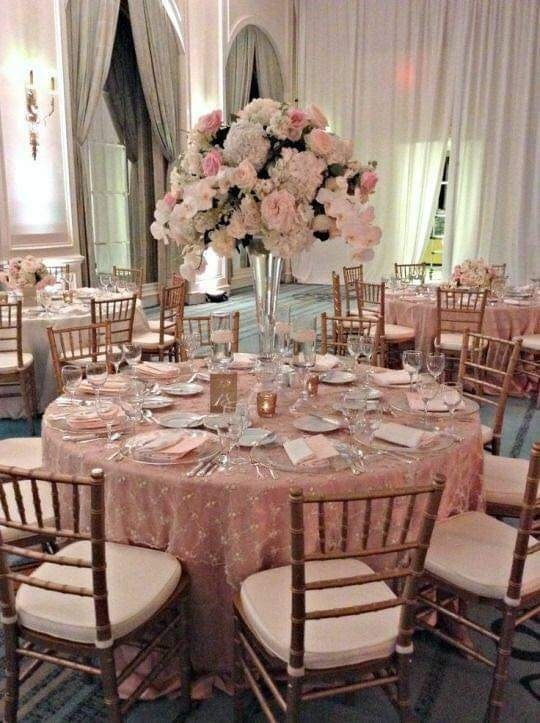 Centros de mesa para boda rose gold