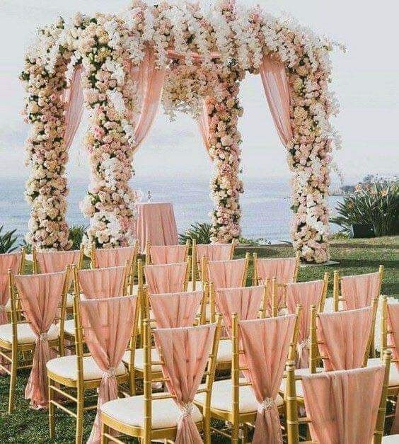 Decoración de bodas en rosa gold