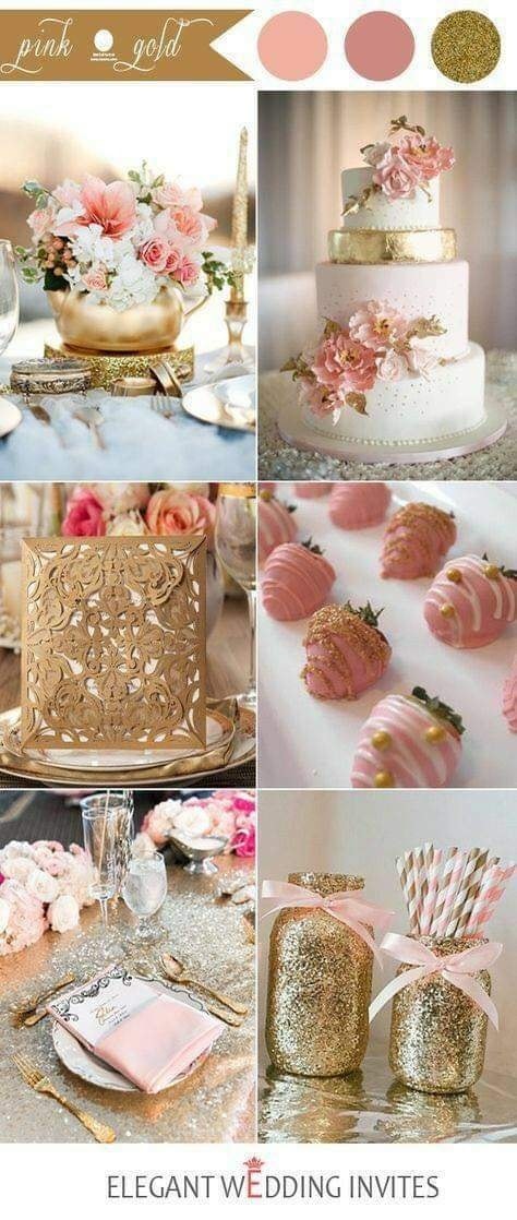 Pasteles de boda rose gold
