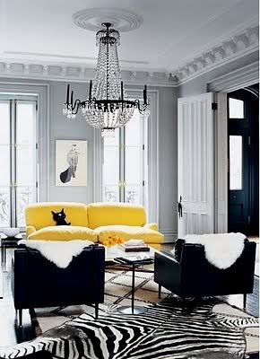 gray and yellow decoration
