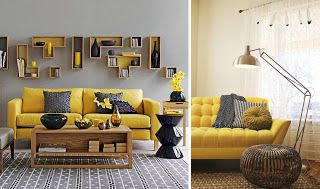 gray and yellow decoration