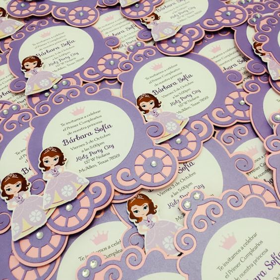 Diseños de invitaciones para cumpleaños de princesita Sofia