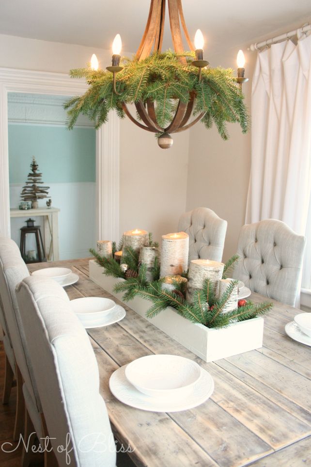 Decoración de navidad estilo rustico para mesa