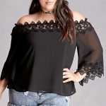 30 Outfits off the shoulder para chicas talla grande
