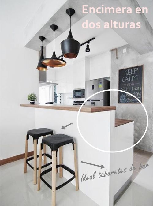 31 Ideas de diseño para islas desayunadoras o barras de cocina