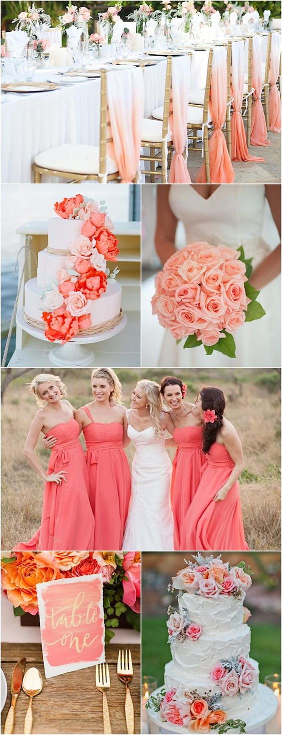Ideas para bodas en color coral