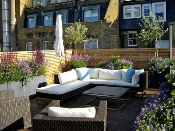 sofas de tela para decorar terrazas 