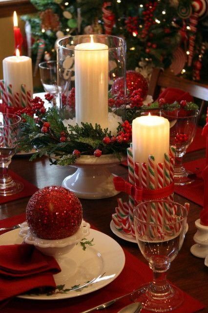 Centros de mesa navideños con velas
