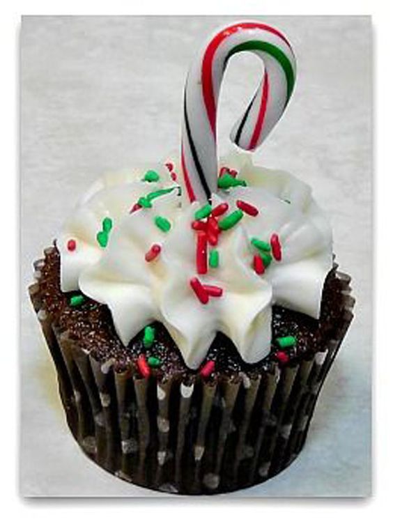 Cupcakes para navidad con bastones