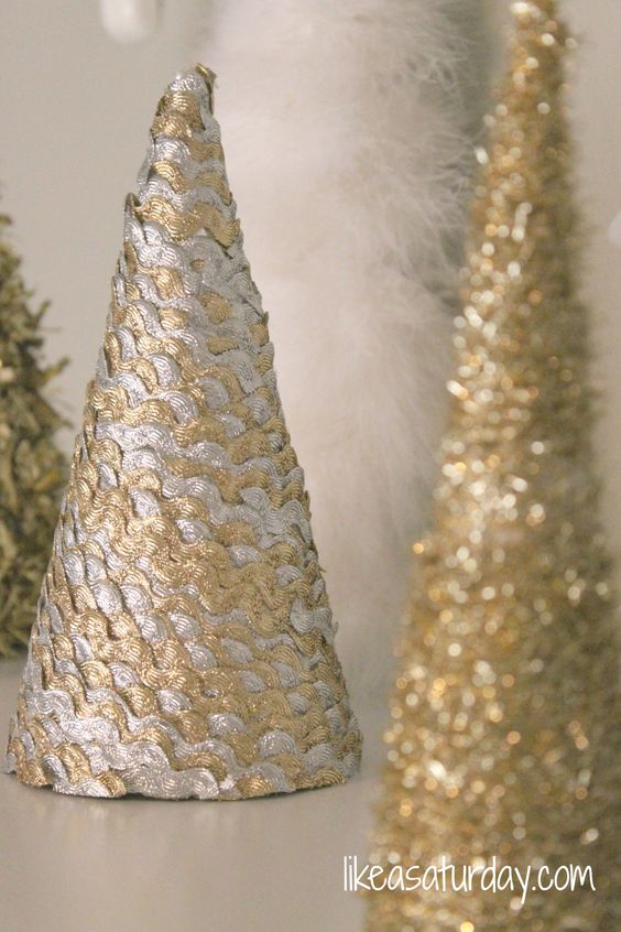 Decoración para navidad en dorado y plata