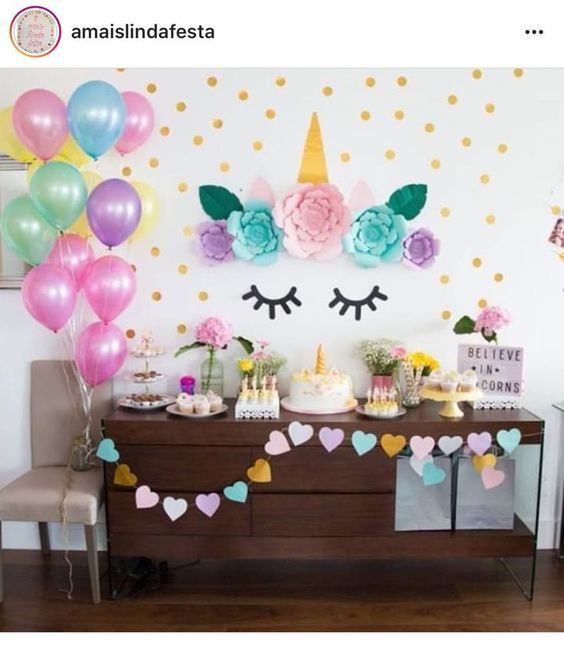 decoracion de unicornios con globos 
