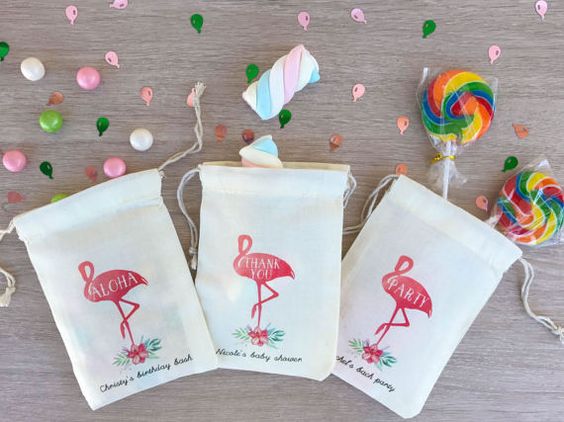 Souvenirs para fiesta de flamingos