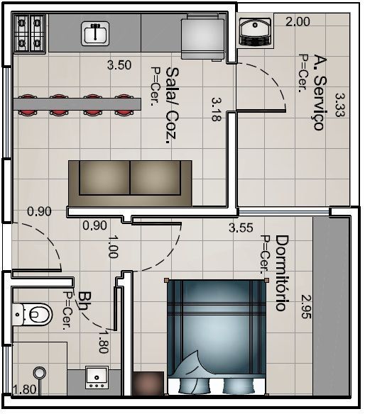 One bedroom house plans