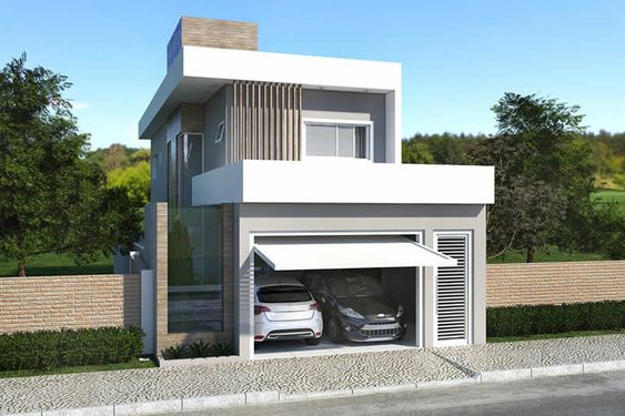 casas de dos pisos con garage pequeño