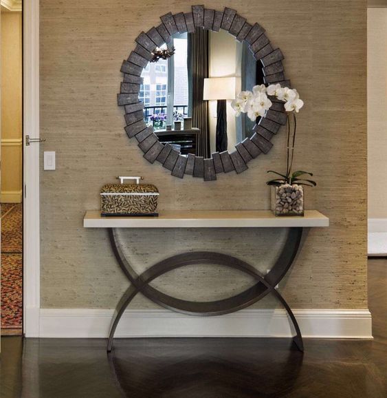 decoracion de espejos para sala con tocador elegantes