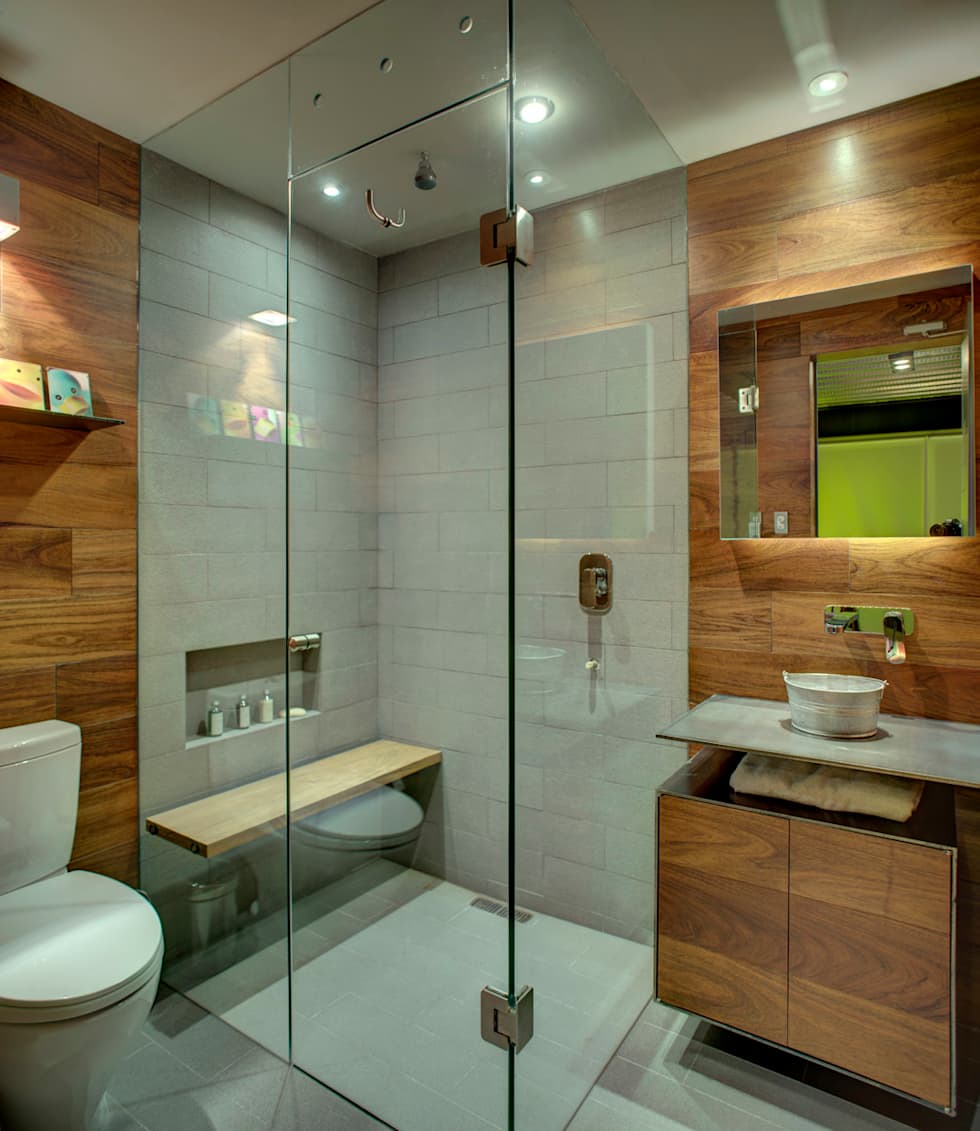 Baños con regadera modernos y fabulosos en cubo