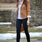 Ideas de outfits con blazers marrón y tacones