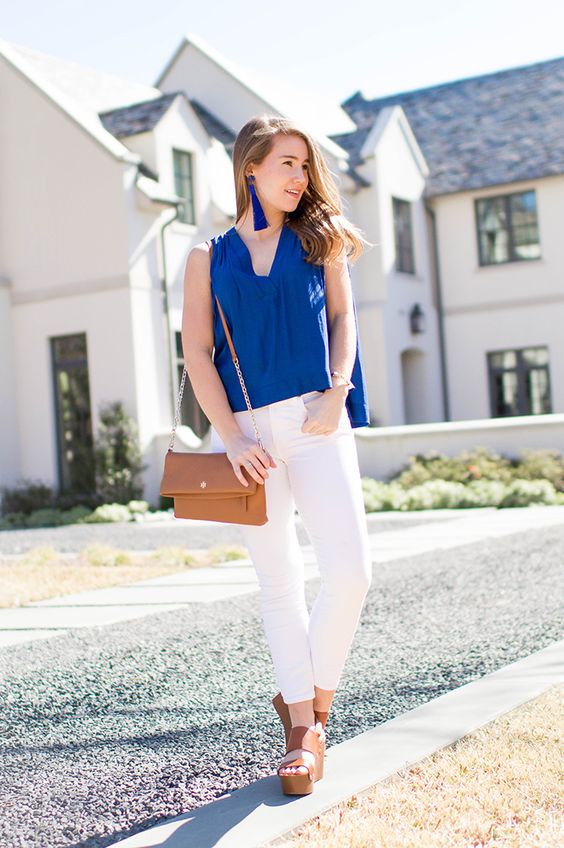Outfits con jeans blancos para primavera