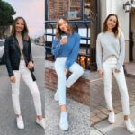 Opciones para combinar jeans blancos
