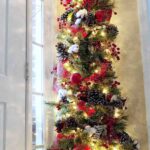 Decoración de árboles slim coloridos para navidad