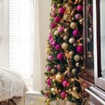 Decoración de árboles slim coloridos para navidad