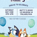 Invitaciones para fiesta de Bluey