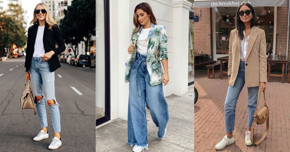 Dúo con estilo - Jeans con blazer para mujeres de 30