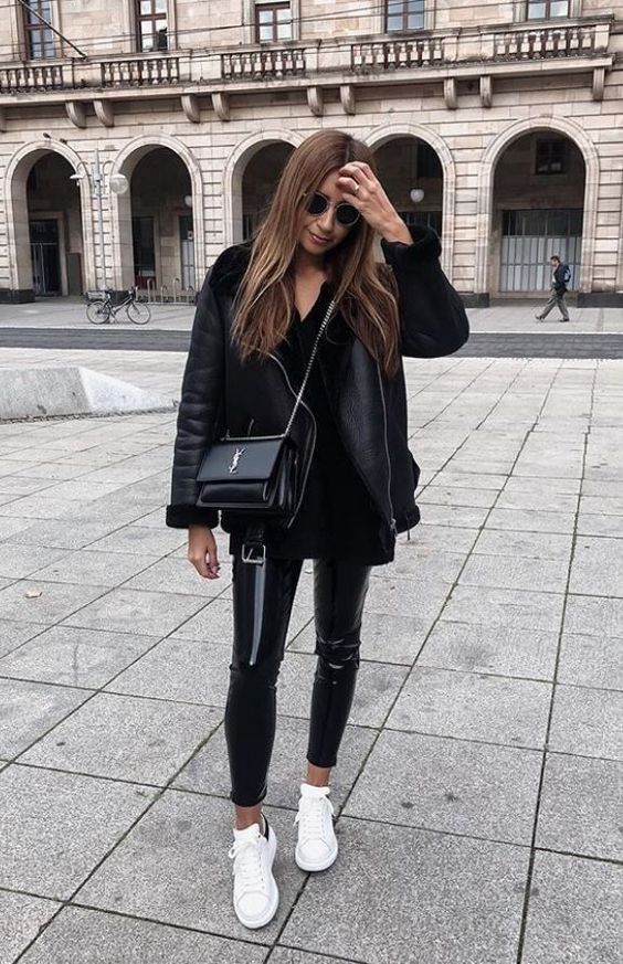 Leather pants y chamarra