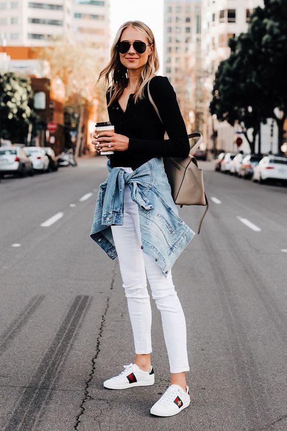Ideas de looks con jeans blancos