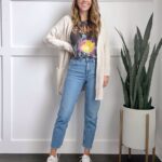 Looks casuales con cardigan y mom jeans