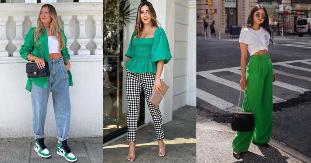 Outfits con el color verde en tendencia