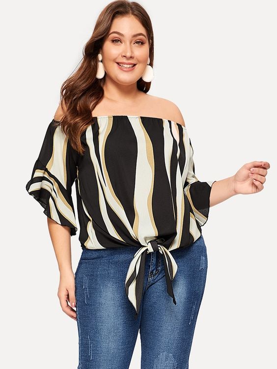 Striped blouses for chubby