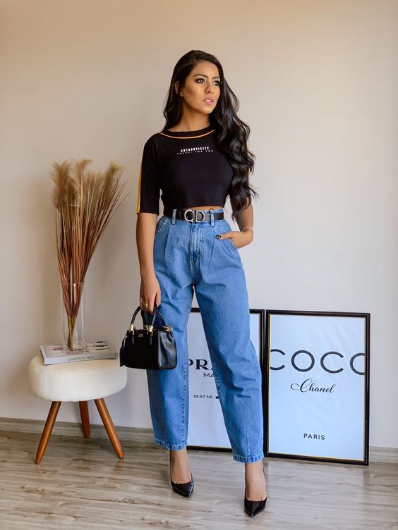 Looks con mom jeans
