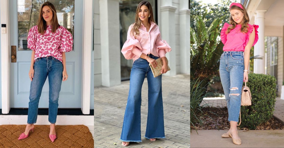 Look sencillo con blusa en color rosa para mujeres maduras y modernas con estilo