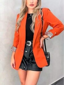 Outfits con blazer naranja