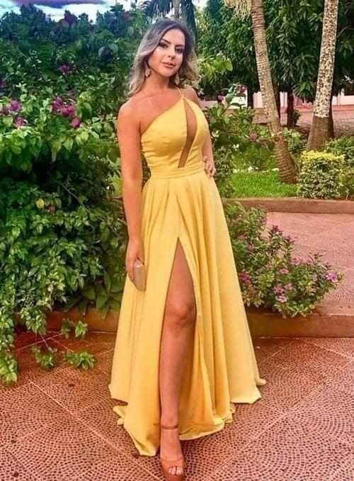 Ideas de vestidos de noche en color amarillo