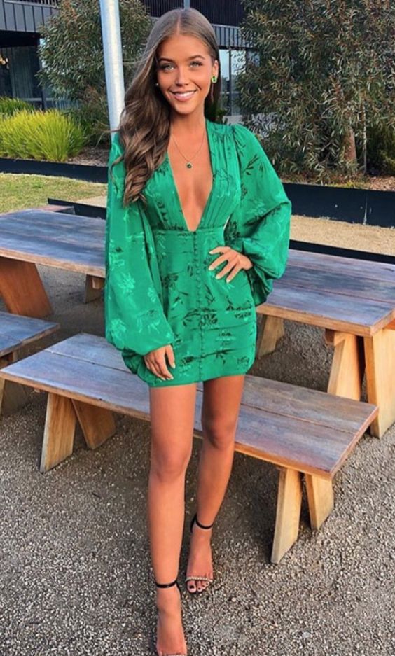 Vestidos de coctel verde esmeralda