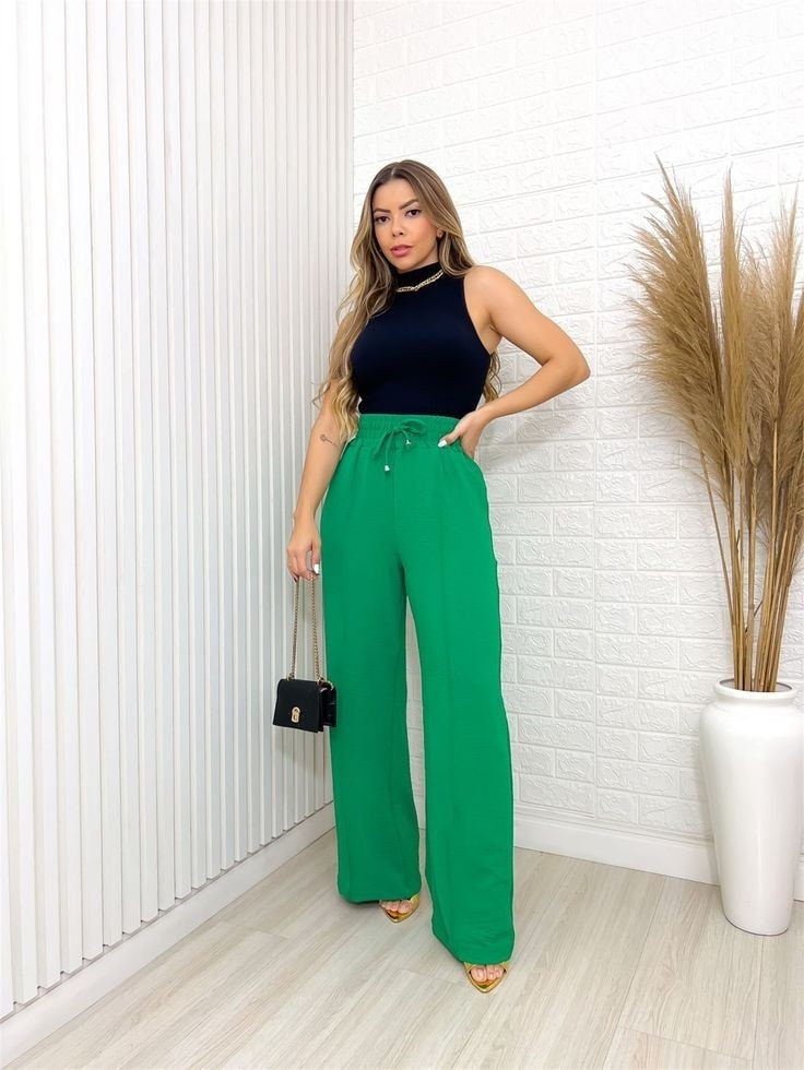 Pantalones de color verde