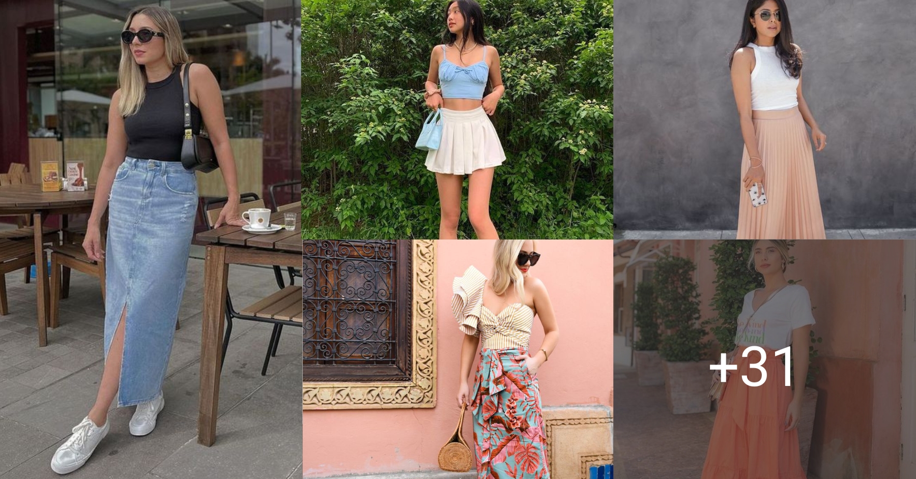 Diferentes modelos de faldas para usar en verano y como combinarlas